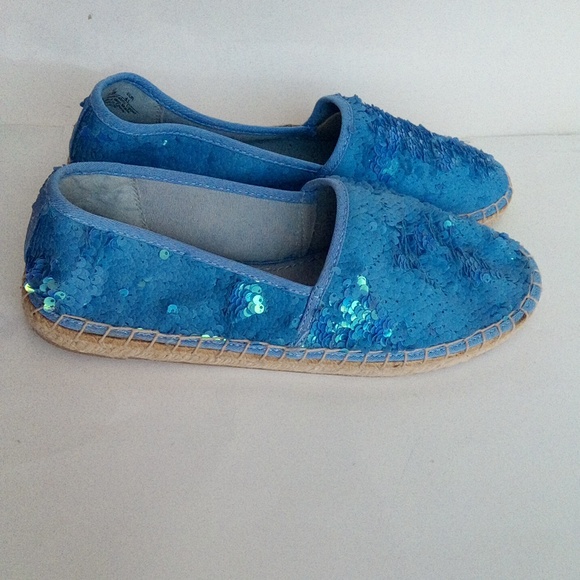 New Circus by Sam Edelman Blue Sequins Flat  Espadrille Shoes Women's Size 9.5 - Picture 4 of 17